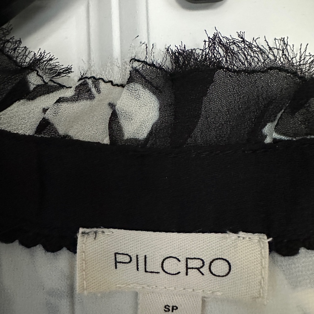 Anthropologie Pilcro Black and White Floral Blouse - Picture 5 of 7
